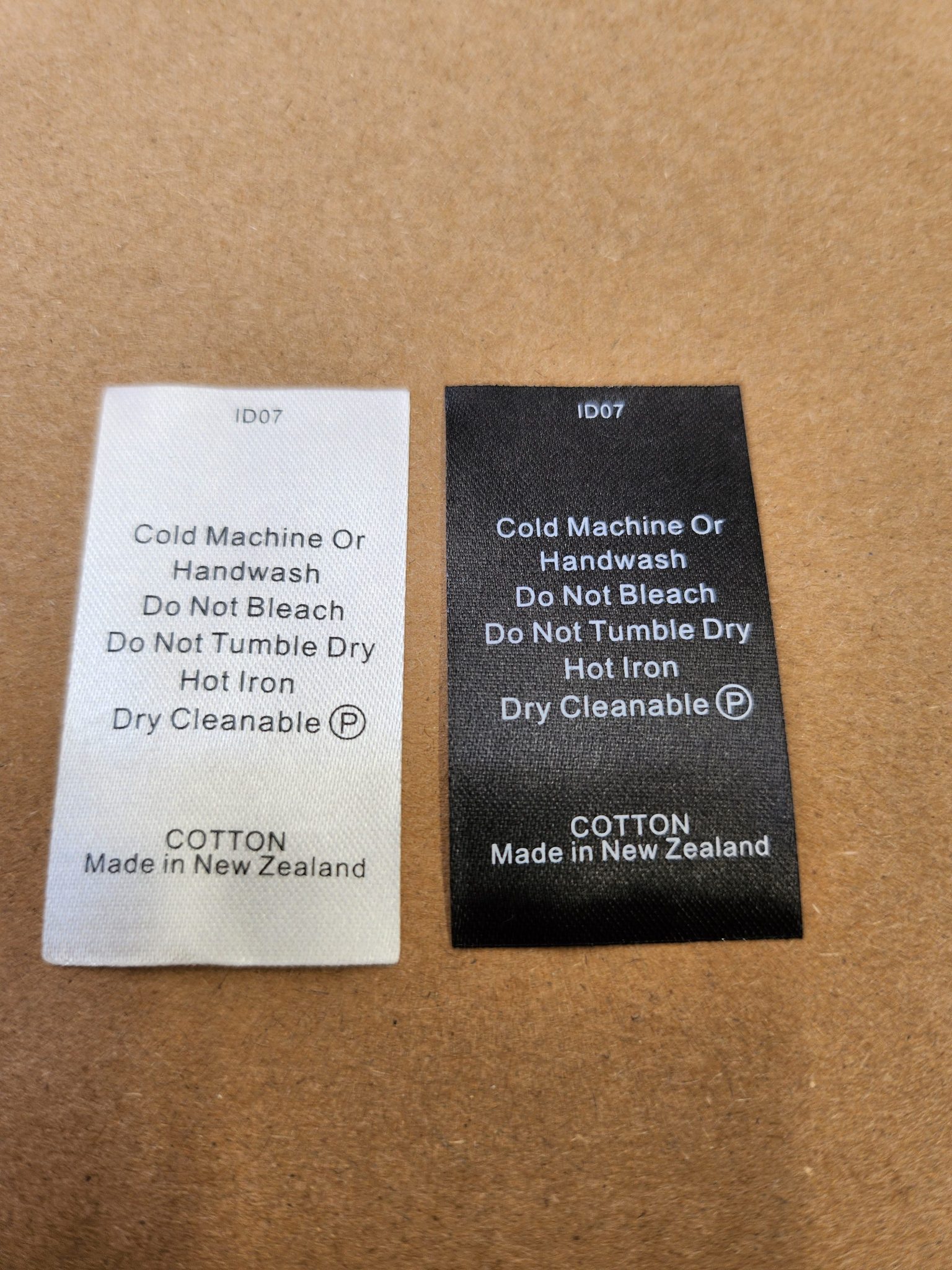 Pre Programmed Label Pre-made Satin Printed Care Labels